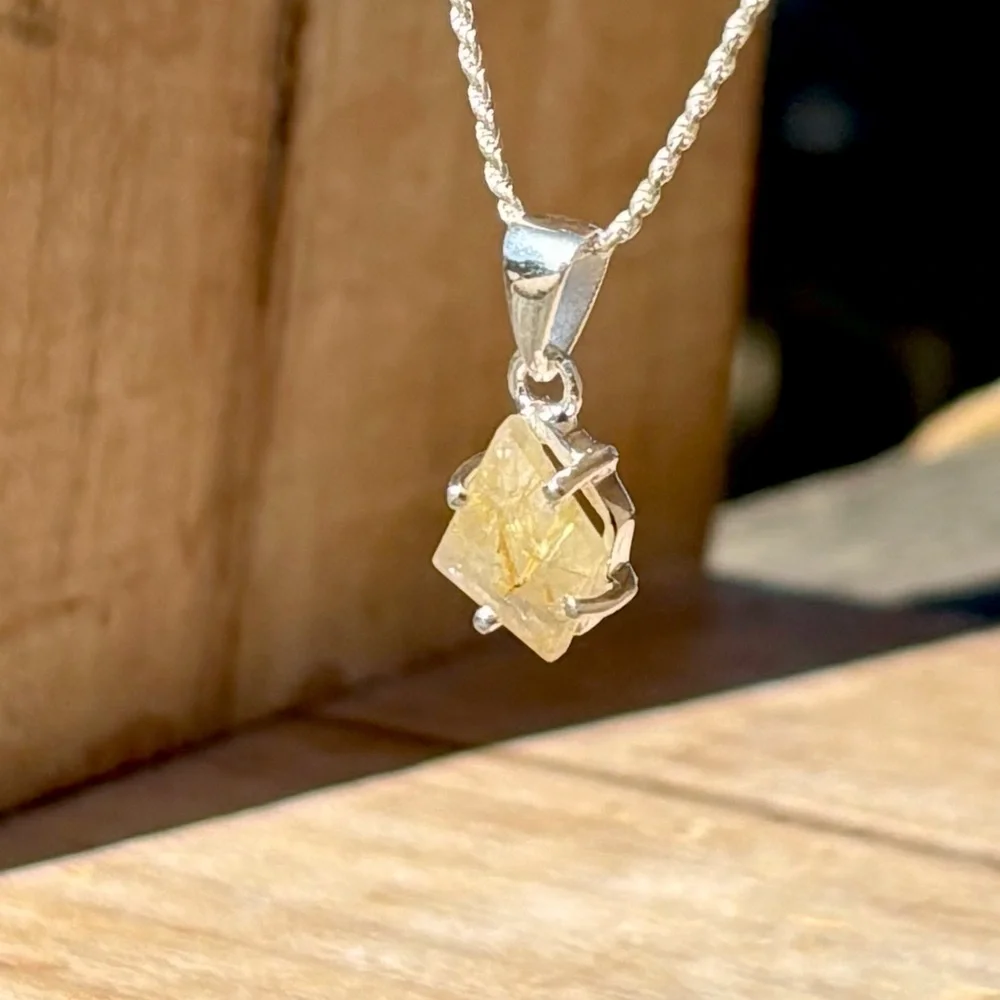 Golden Rutilated Quartz Necklace - Picture 9 of 15